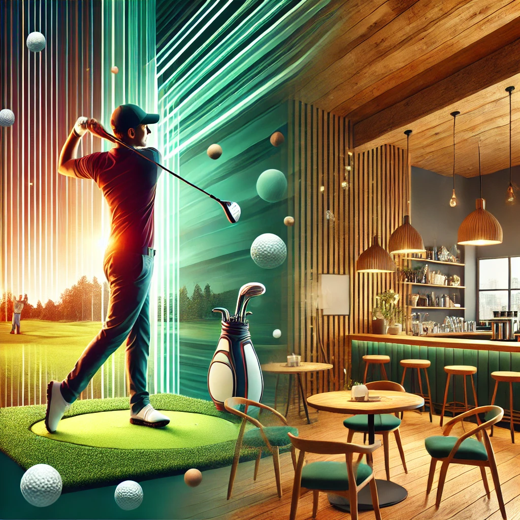 インドアゴルフ練習のイメージ図