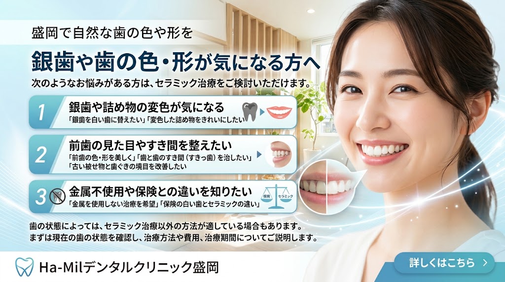 銀歯をセラミックで白くする